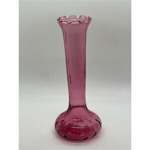 Vintage Pilgrim Cranberry Glass Bud Vase